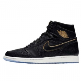Nike Air Jordan 1 Retro High Tops Og Sko Til Mænd Sort Guld