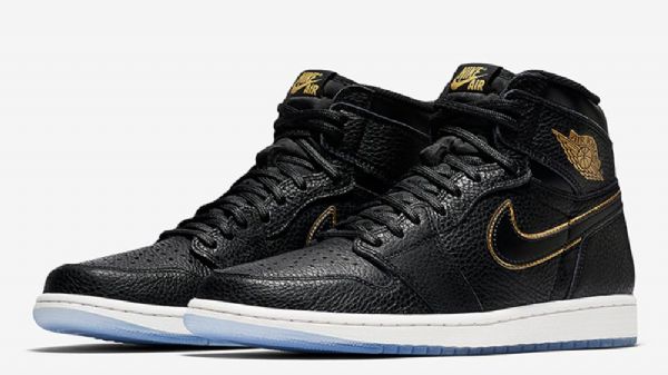 Nike Air Jordan 1 Retro High Tops Og Sko Til Mænd Sort Guld