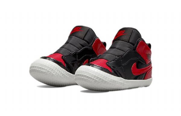 Nike Air Jordan 1 Retro High Tops Og Vuggesko Til Børn Hvid Rød