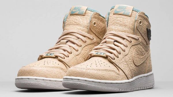Nike Air Jordan 1 Retro Høje Overdele Gs Sand Dune Sko Til Mænd Khaki