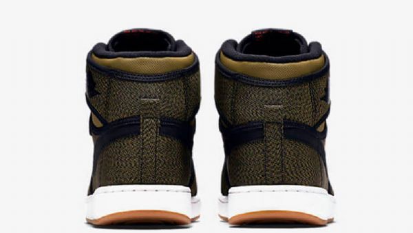 Nike Air Jordan 1 Retro Høje Overdele Ko Militia Sko Til Mænd Olivengrøn