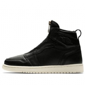 Nike Air Jordan 1 Retro Høje Overdele Lynlås Basketballsko Til Damer Sort