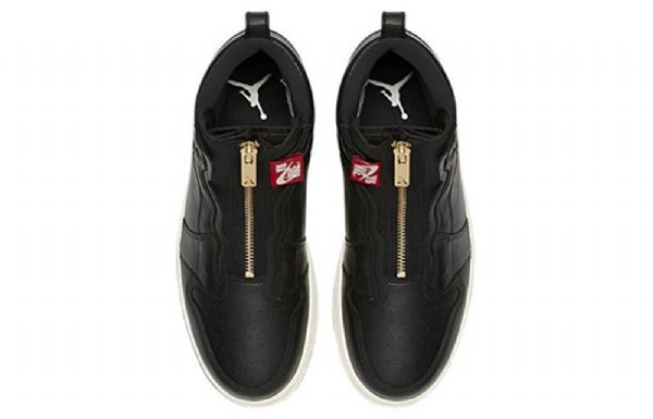 Nike Air Jordan 1 Retro Høje Overdele Lynlås Basketballsko Til Damer Sort