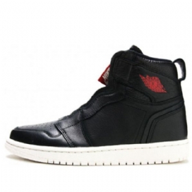Nike Air Jordan 1 Retro Høje Overdele Lynlås Basketballsko Til Damer Sort