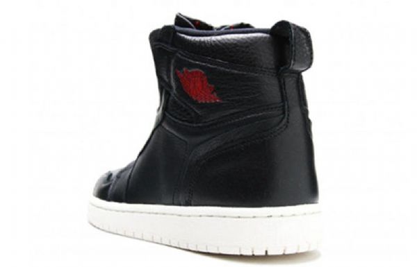 Nike Air Jordan 1 Retro Høje Overdele Lynlås Basketballsko Til Damer Sort