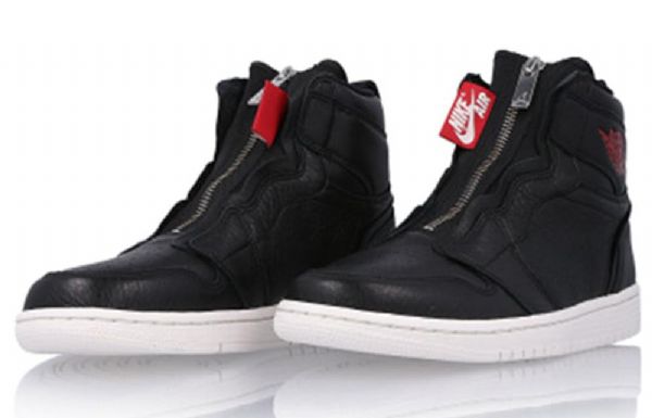 Nike Air Jordan 1 Retro Høje Overdele Lynlås Basketballsko Til Damer Sort