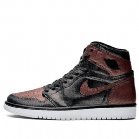 Nike Air Jordan 1 Retro Høje Overdele Og Basketball Sko Til Damer Sort Brun