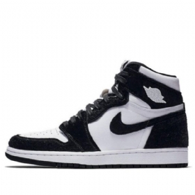 Nike Air Jordan 1 Retro Høje Overdele Og Basketball Sko Til Damer Sort Hvid