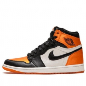 Nike Air Jordan 1 Retro Høje Overdele Og Basketball Sko Til Damer Sort Orange
