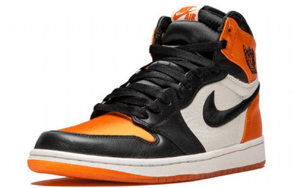 Nike Air Jordan 1 Retro Høje Overdele Og Basketball Sko Til Damer Sort Orange