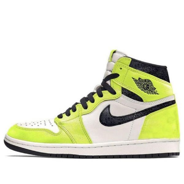 Nike Air Jordan 1 Retro Høje Overdele Og Basketball Sko Til Mænd Grøn Hvid