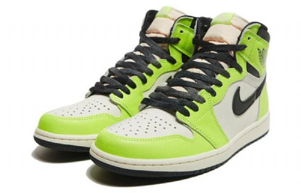 Nike Air Jordan 1 Retro Høje Overdele Og Basketball Sko Til Mænd Grøn Hvid