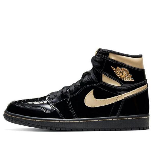 Nike Air Jordan 1 Retro Høje Overdele Og Basketball Sko Til Mænd Sort Guld