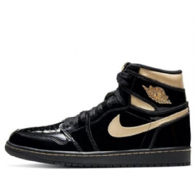 Nike Air Jordan 1 Retro Høje Overdele Og Basketball Sko Til Mænd Sort Guld
