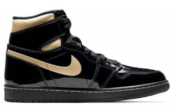 Nike Air Jordan 1 Retro Høje Overdele Og Basketball Sko Til Mænd Sort Guld