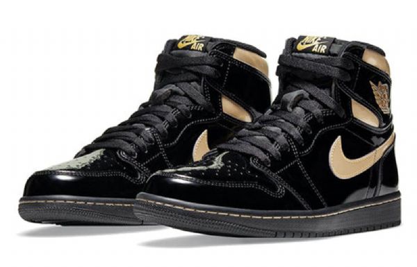 Nike Air Jordan 1 Retro Høje Overdele Og Basketball Sko Til Mænd Sort Guld