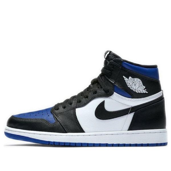 Nike Air Jordan 1 Retro Høje Overdele Og Basketball Sko Til Mænd Sort Hvid Blå