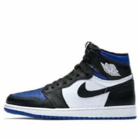 Nike Air Jordan 1 Retro Høje Overdele Og Basketball Sko Til Mænd Sort Hvid Blå
