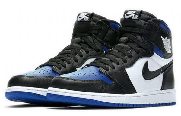 Nike Air Jordan 1 Retro Høje Overdele Og Basketball Sko Til Mænd Sort Hvid Blå