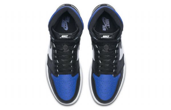 Nike Air Jordan 1 Retro Høje Overdele Og Basketball Sko Til Mænd Sort Hvid Blå