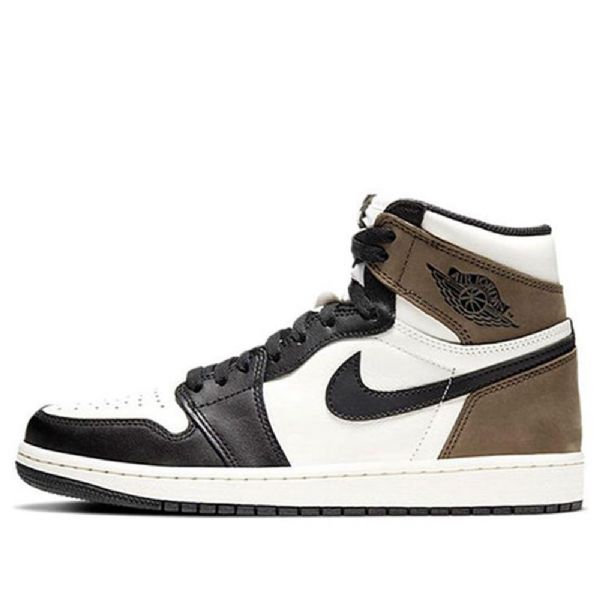 Nike Air Jordan 1 Retro Høje Overdele Og Basketball Sko Til Mænd Sort Hvid Brun