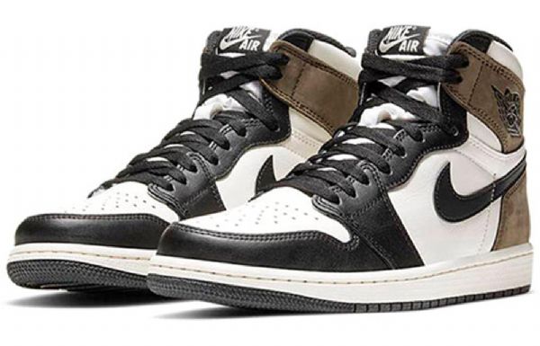 Nike Air Jordan 1 Retro Høje Overdele Og Basketball Sko Til Mænd Sort Hvid Brun