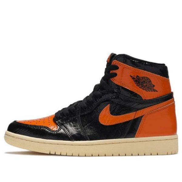 Nike Air Jordan 1 Retro Høje Overdele Og Basketball Sko Til Mænd Sort Orange