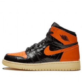Nike Air Jordan 1 Retro Høje Overdele Og Bg Basketball Sko Til Mænd Sort Orange