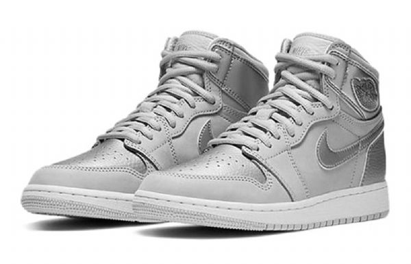 Nike Air Jordan 1 Retro Høje Overdele Og Co.jp Gs Basketball Sko Til Mænd Grå