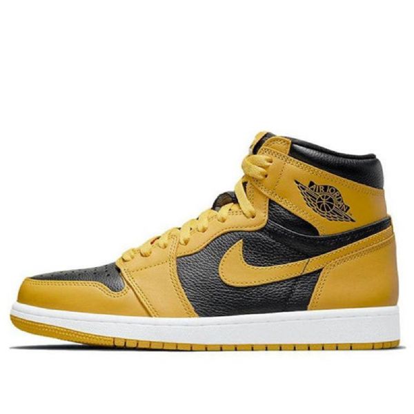 Nike Air Jordan 1 Retro Høje Overdele Og Gs Basketball Sko Til Mænd Gul Hvid