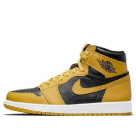 Nike Air Jordan 1 Retro Høje Overdele Og Gs Basketball Sko Til Mænd Gul Hvid