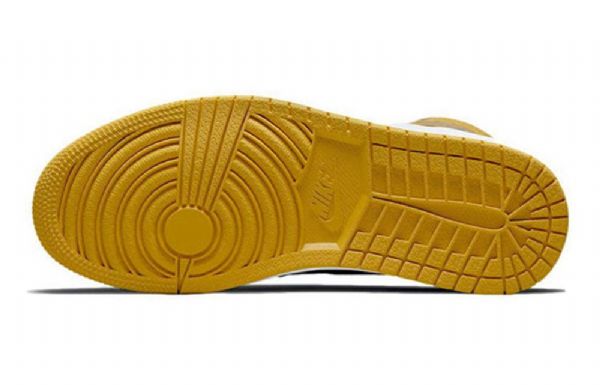 Nike Air Jordan 1 Retro Høje Overdele Og Gs Basketball Sko Til Mænd Gul Hvid