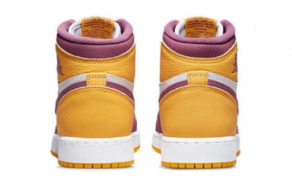 Nike Air Jordan 1 Retro Høje Overdele Og Gs Basketball Sko Til Mænd Gul Lilla Hvid