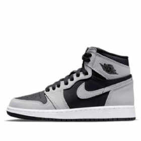 Nike Air Jordan 1 Retro Høje Overdele Og Gs Basketball Sko Til Mænd Sort Grå