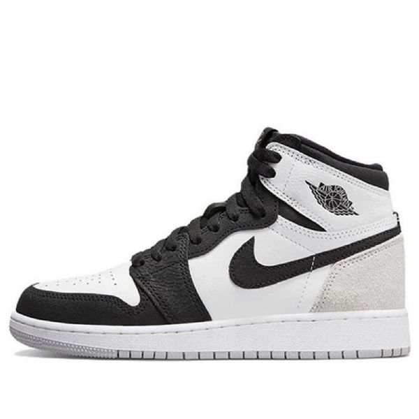 Nike Air Jordan 1 Retro Høje Overdele Og Gs Basketball Sko Til Mænd Sort Grå