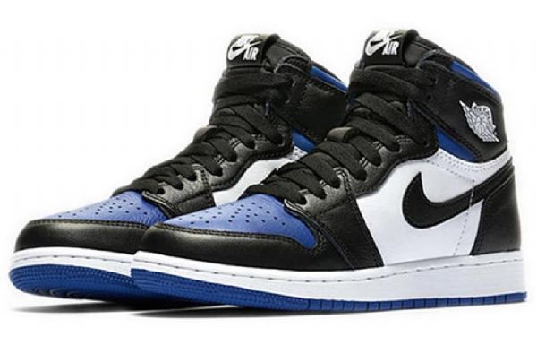 Nike Air Jordan 1 Retro Høje Overdele Og Gs Basketball Sko Til Mænd Sort Hvid Blå