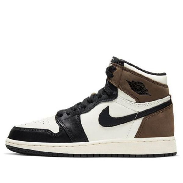 Nike Air Jordan 1 Retro Høje Overdele Og Gs Basketball Sko Til Mænd Sort Hvid Brun
