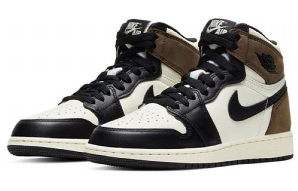Nike Air Jordan 1 Retro Høje Overdele Og Gs Basketball Sko Til Mænd Sort Hvid Brun