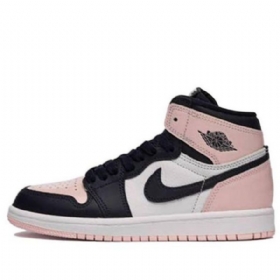 Nike Air Jordan 1 Retro Høje Overdele Og Se Ps Basketball Sko Til Mænd Sort Lyserød Hvid