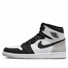 Nike Air Jordan 1 Retro Høje Overdele Og Stage Haze Basketball Sko Til Mænd Sort Grå