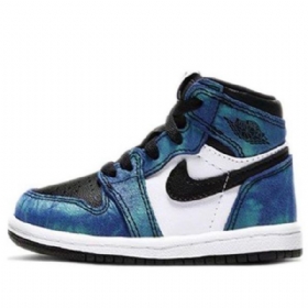 Nike Air Jordan 1 Retro Høje Overdele Og Td Basketball Sko Til Børn Blå
