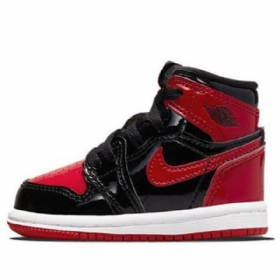 Nike Air Jordan 1 Retro Høje Overdele Og Td Basketball Sko Til Børn Hvid Rød