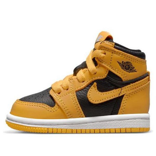 Nike Air Jordan 1 Retro Høje Overdele Og Td Sko Til Børn Gul Hvid