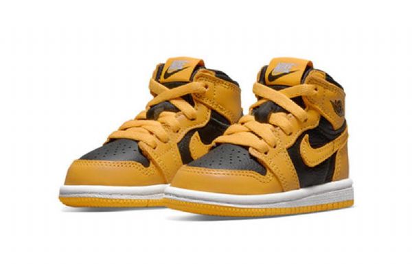 Nike Air Jordan 1 Retro Høje Overdele Og Td Sko Til Børn Gul Hvid