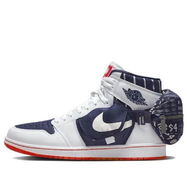 Nike Air Jordan 1 Retro Høje Overdele Og Utility Basketball Sko Til Mænd Mørkeblå Blå