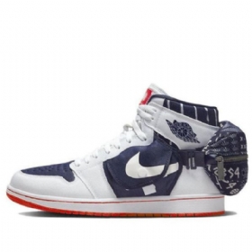 Nike Air Jordan 1 Retro Høje Overdele Og Utility Basketball Sko Til Mænd Mørkeblå Blå