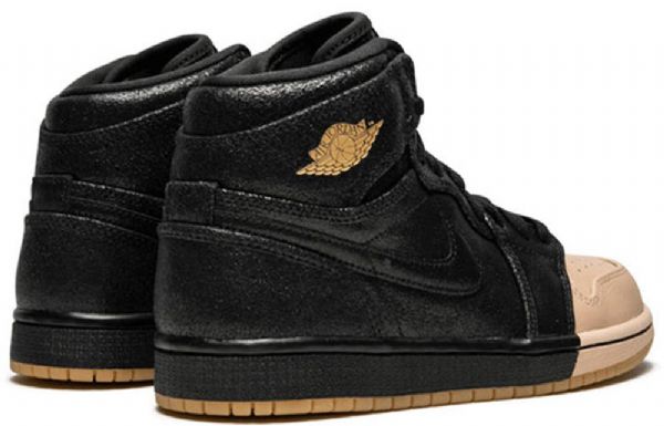 Nike Air Jordan 1 Retro Høje Overdele Premium Basketball Sko Til Damer Sort Khaki
