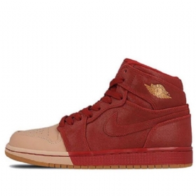 Nike Air Jordan 1 Retro Høje Overdele Premium Basketball Sko Til Damer Sort Khaki