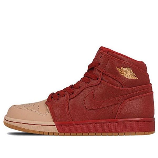 Nike Air Jordan 1 Retro Høje Overdele Premium Basketball Sko Til Damer Sort Khaki