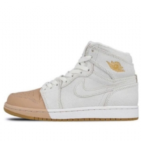Nike Air Jordan 1 Retro Høje Overdele Premium Basketball Sko Til Damer Sort Khaki